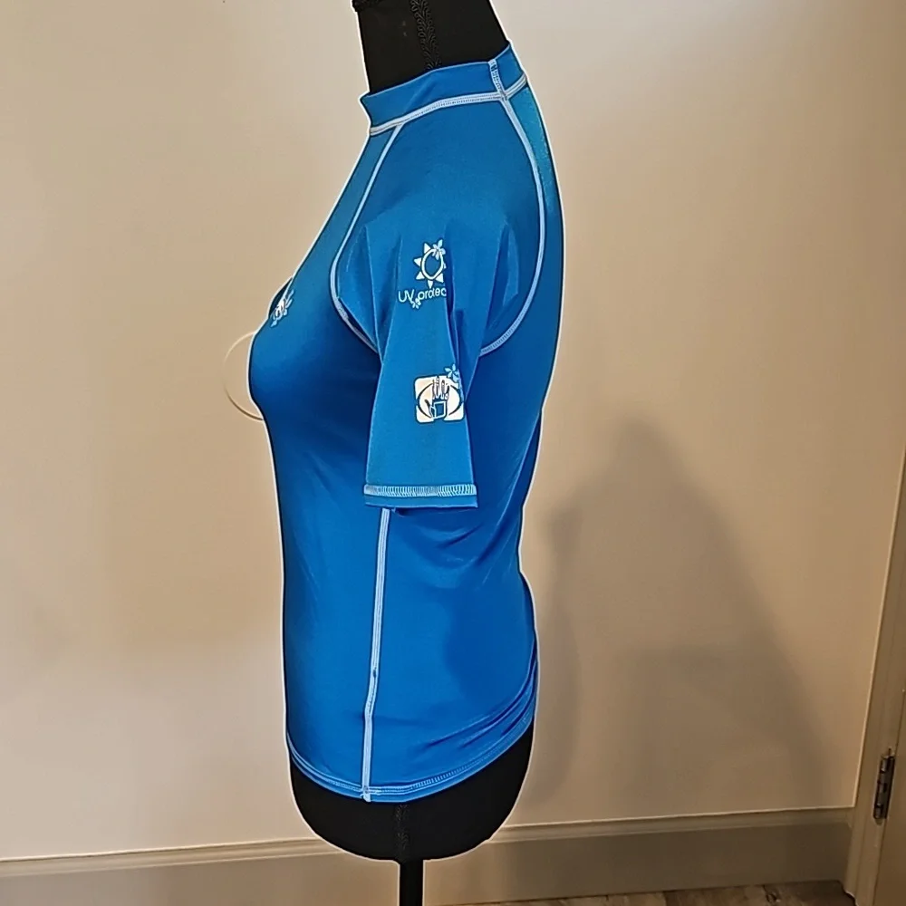 Body glove blue swim shirt uv protection  - womens medium - Picture 4 of 7